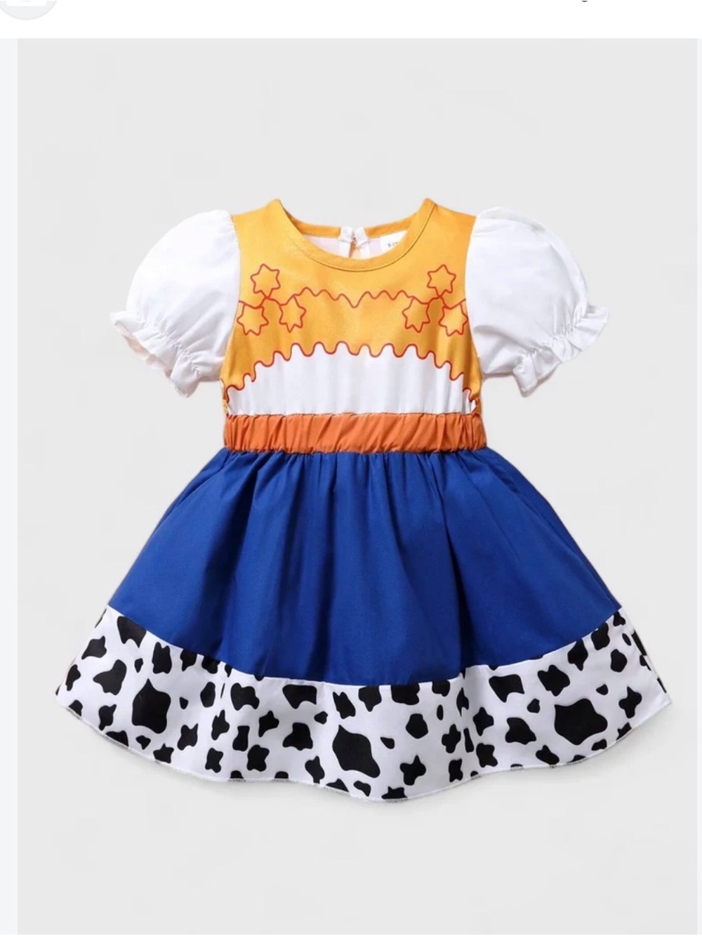 Kids Sheriff Cowgirl Costume Dress - Orange, Blue & White